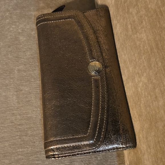 Coach Vintage Long Trifold Metallic Wallet/Silver Copper-ish Color - Picture 2 of 13